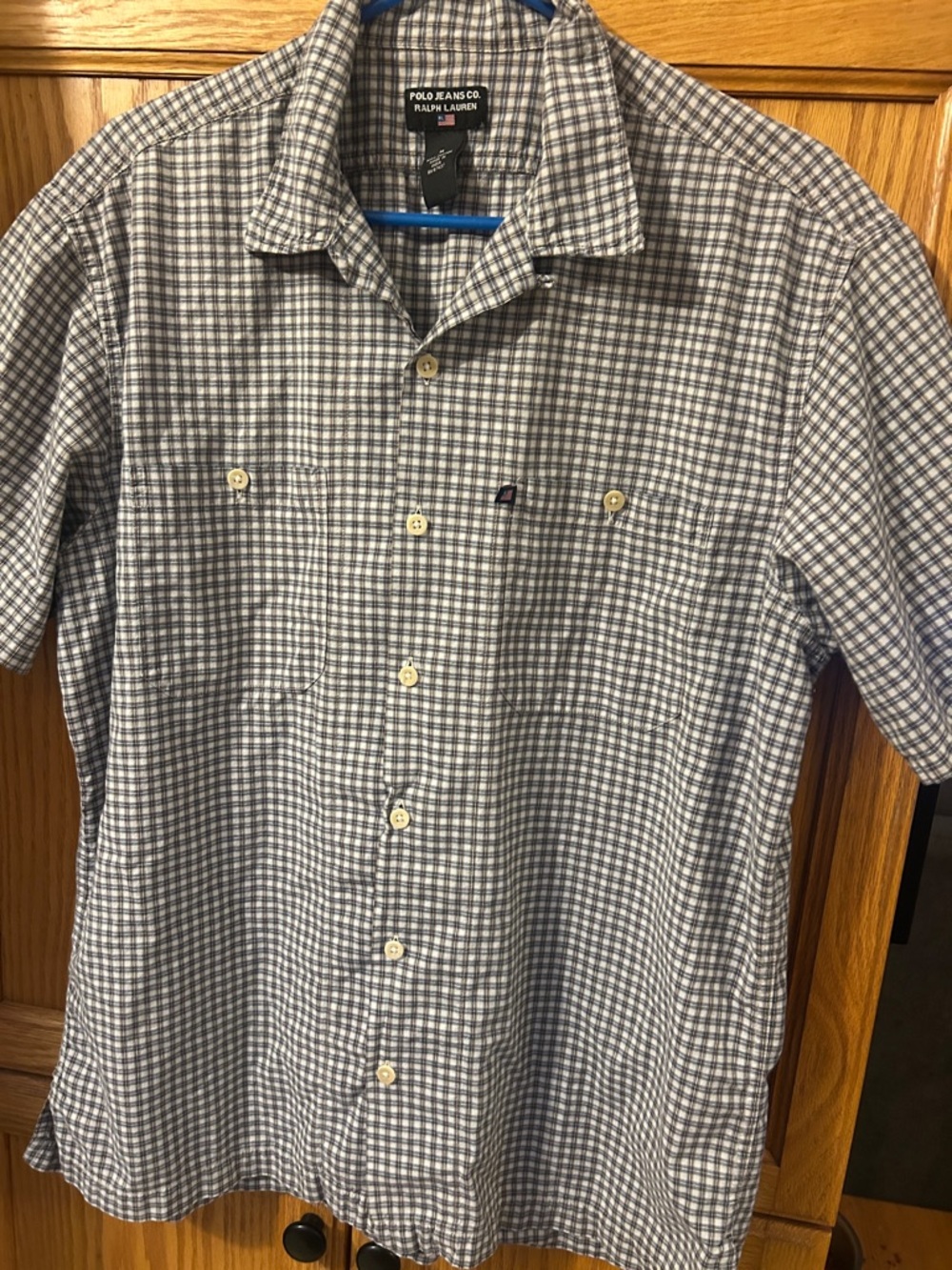 Polo by Ralph Lauren Navy and White Check Short-Sleeve Button-Down